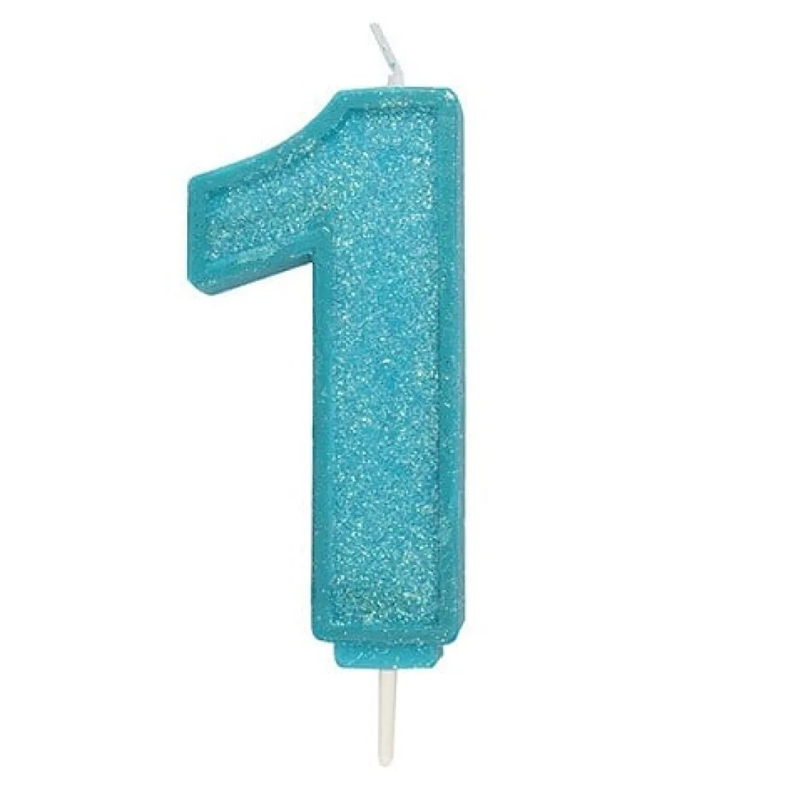 Culpitt Cijferkaars #1 Blauw met Glitter* Kaarsjes En Vuurwerk