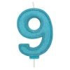 Culpitt Cijferkaars #9 Blauw met Glitter* Kaarsjes En Vuurwerk