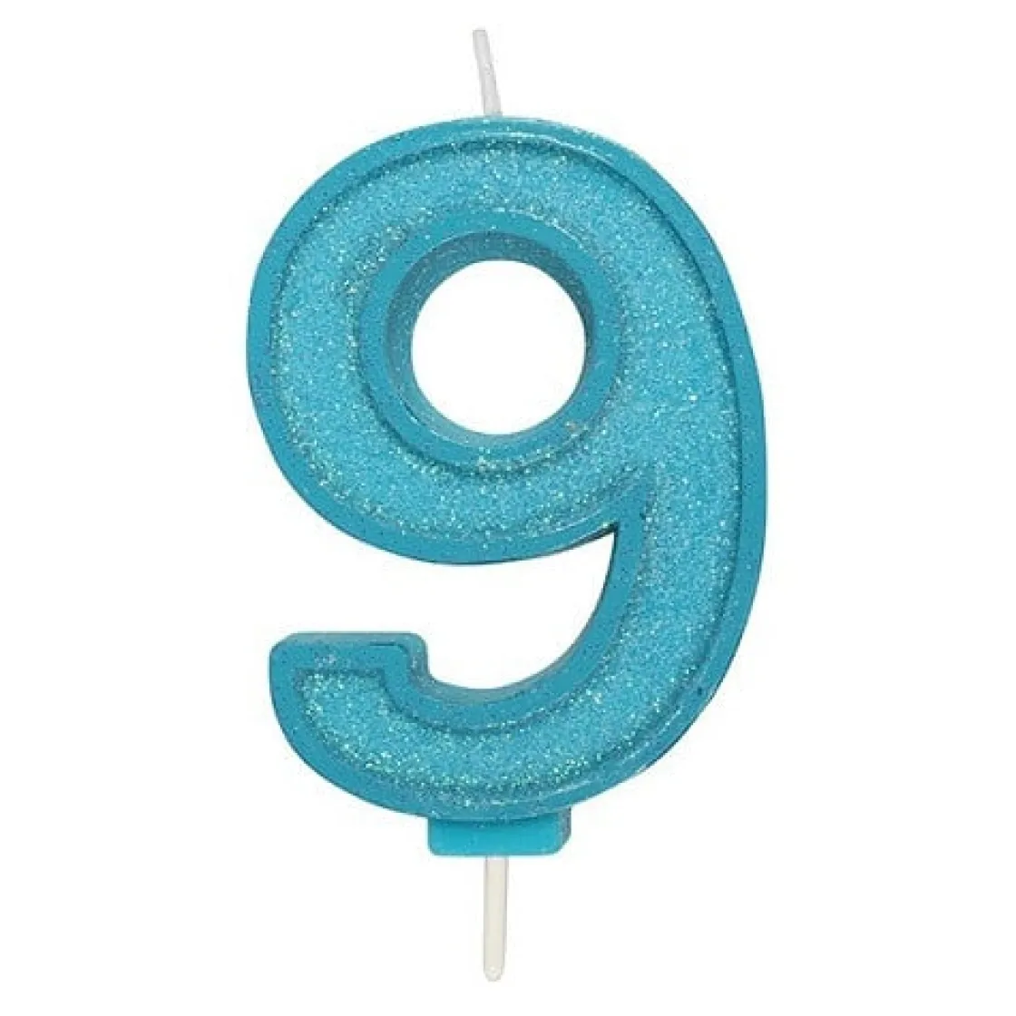 Culpitt Cijferkaars #9 Blauw met Glitter* Kaarsjes En Vuurwerk