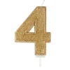 Culpitt Cijferkaars #4 Goud met Glitter* Kaarsjes En Vuurwerk