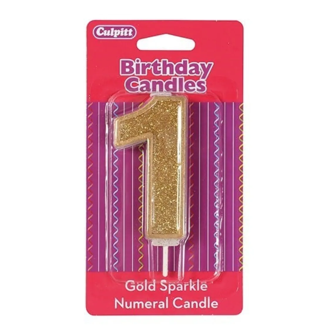 Culpitt Cijferkaars #1 Goud met Glitter* Kaarsjes En Vuurwerk
