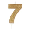 Culpitt Cijferkaars #7 Goud met Glitter* Kaarsjes En Vuurwerk