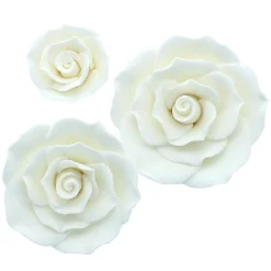 Culpitt Gumpaste Witte Rozen Assortiment 3st* Bloem Decoraties