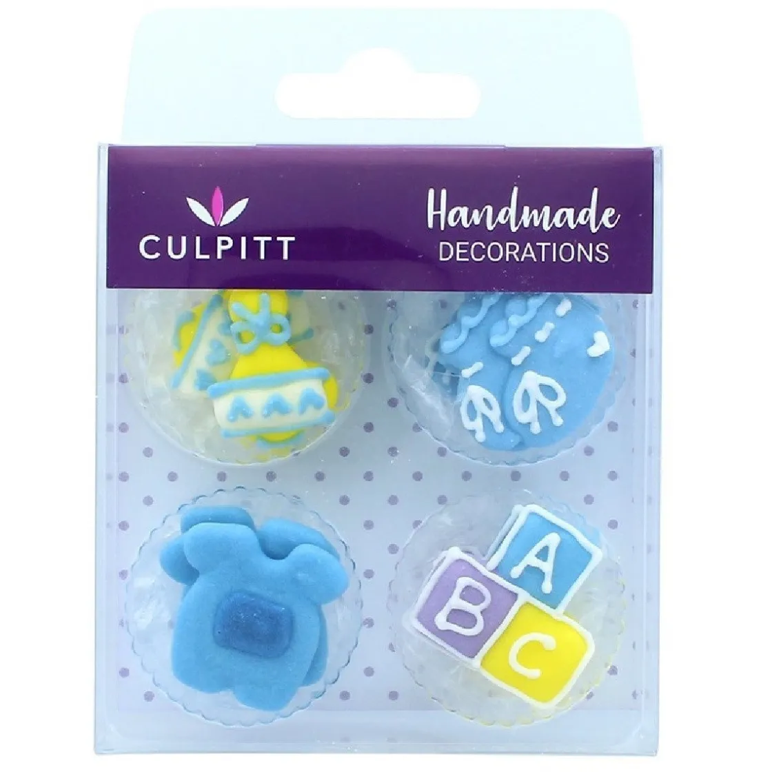 Culpitt Suikerdecoratie ABC Baby Blauw 12st.* Figuur Decoraties