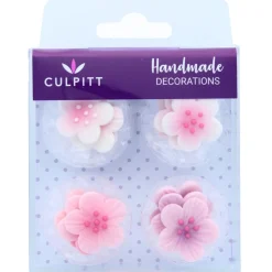 Culpitt Suikerdecoratie Bloemen Roze 12st.* Bloem Decoraties