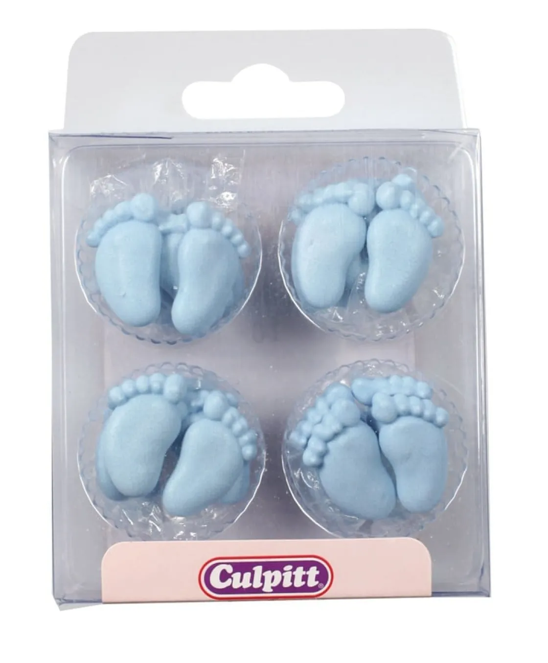 Culpitt Suikerdecoratie Baby Voetjes Blauw 12 paar* Figuur Decoraties