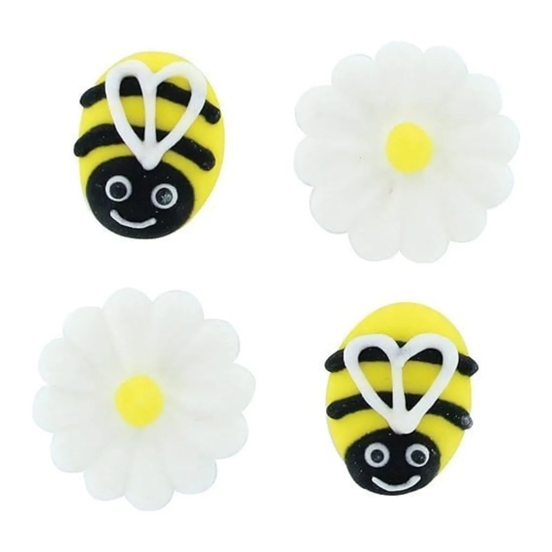 Culpitt Suikerdecoratie Bijen & Madeliefjes 25mm 12st.* Figuur Decoraties