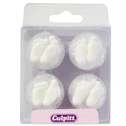 Culpitt Suikerdecoratie Baby Voetjes Wit 12st.* Figuur Decoraties