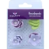 Culpitt Suikerdecoratie Bloemen en Bladeren Lila 16st.* Bloem Decoraties