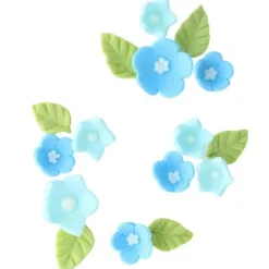 Culpitt Suikerdecoratie Bloemen en Bladeren Blauw 16st.* Bloem Decoraties
