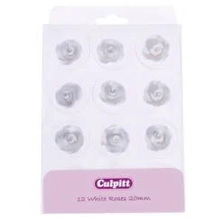 Culpitt Suikerdecoratie Rozen Wit 12st.* Bloem Decoraties