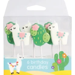 Culpitt Taartkaarsjes Lama en Cactus 6st.* Kaarsjes En Vuurwerk