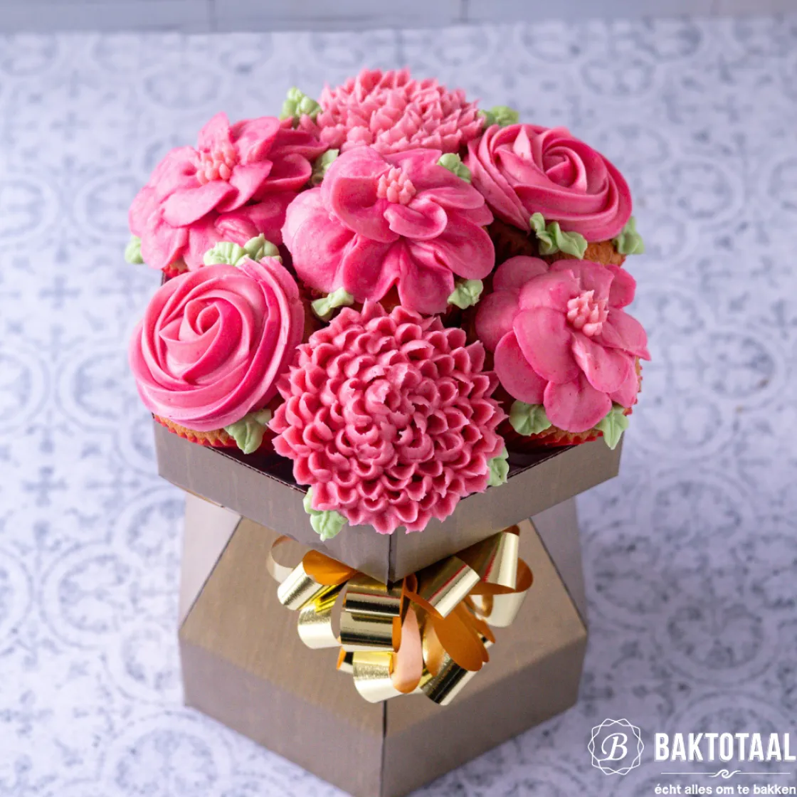 BrandNewCake Cupcake Doos Boeket Goud Ø18x19cm* Cupcake Doosjes