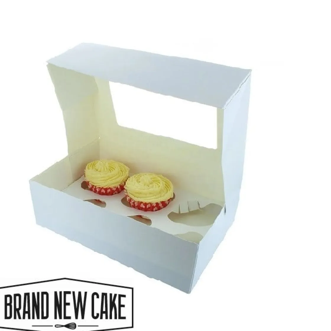 BrandNewCake Cupcake Doosje 6 / 12 MINI Wit (incl. tray-venster) 3st.* Cupcake Doosjes