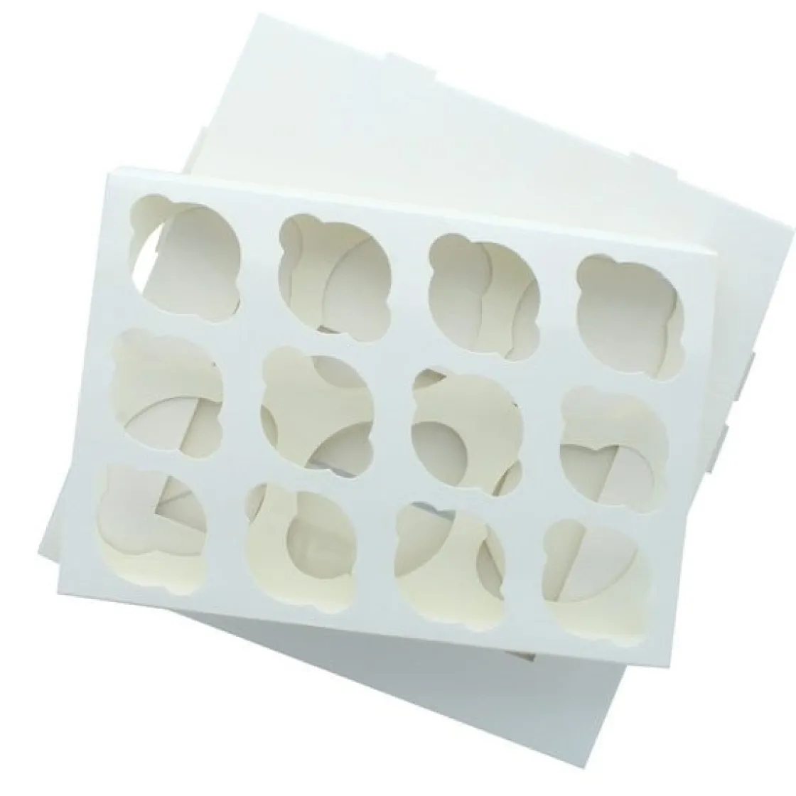 BrandNewCake Cupcake Doosje 6 / 12 MINI Wit (incl. tray-venster) 3st.* Cupcake Doosjes