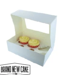 BrandNewCake Cupcake Doosje 6 / 12 MINI Wit (incl. tray-venster) 25st.* Cupcake Doosjes