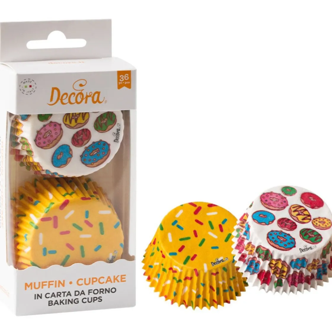 Decora Cupcake Vormpjes Donuts Ø50x32(h)mm 36 stuks*** Bakvormen Papier
