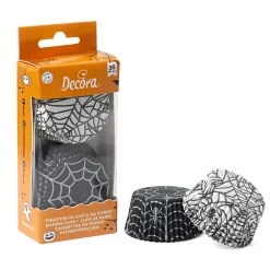 Decora Cupcake Vormpjes Halloween Spinnenweb Ø50x32(h) cm 36 stuks* Bakvormen Papier