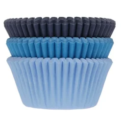 House of Marie Cupcake Vormpjes HoM Blauw Assortiment 50x33mm. 75st.* Bakvormen Papier