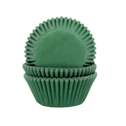House of Marie Cupcake Vormpjes HoM Donker Groen 50x33mm. 50st.* Bakvormen Papier