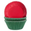 House of Marie Cupcake Vormpjes HoM Effen Kerst Mix 50x33mm. 50st.* Bakvormen Papier