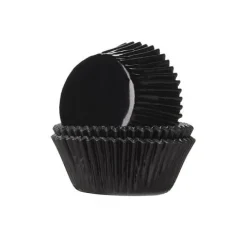 House of Marie Cupcake Vormpjes HoM Folie Zwart 51x38mm. 24st.* Bakvormen Papier