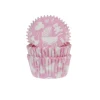House of Marie Cupcake Vormpjes HoM Geboorte Roze 50x33mm. 50st.* Bakvormen Papier