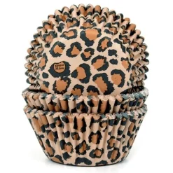 House of Marie Cupcake Vormpjes HoM Luipaard 50x33mm. 50st.* Bakvormen Papier