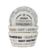 House of Marie Cupcake Vormpjes HoM Merry Christmas Zwart/Goud 50x33mm 50st* Bakvormen Papier