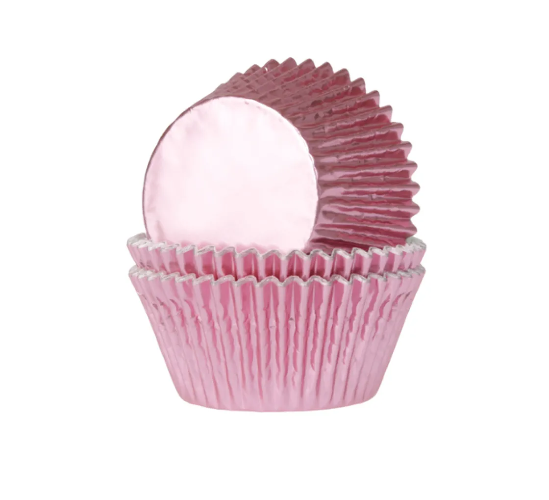 House of Marie Cupcake Vormpjes HoM MINI Folie Baby Roze 33x20mm. 36st.* Bakvormen Papier