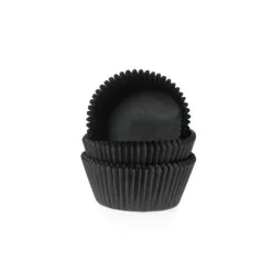 House of Marie Cupcake Vormpjes HoM MINI Zwart 35x23mm. 60st.* Bakvormen Papier