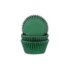 House of Marie Cupcake Vormpjes HoM MINI Donker Groen 35x23mm. 60st.* Bakvormen Papier