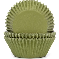 House of Marie Cupcake Vormpjes HoM Mosgroen 50x33mm. 50st.* Bakvormen Papier