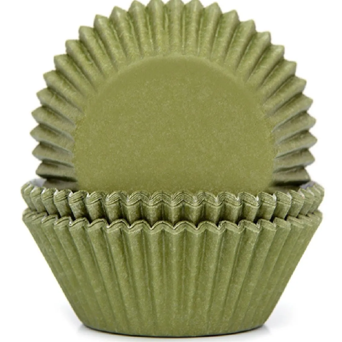 House of Marie Cupcake Vormpjes HoM Mosgroen 50x33mm. 50st.* Bakvormen Papier