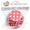 House of Marie Cupcake Vormpjes HoM Polkadot Rood 50x33mm. 50st.* Bakvormen Papier