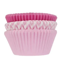 House of Marie Cupcake Vormpjes HoM Roze Assortiment 50x33mm. 75st.* Bakvormen Papier