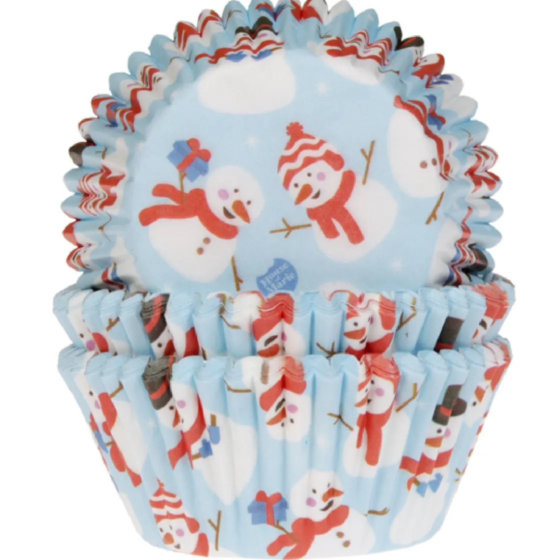 House of Marie Cupcake Vormpjes HoM Sneeuwpoppen 50x33mm. 50st.* Bakvormen Papier