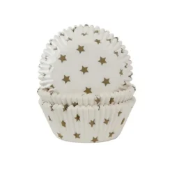 House of Marie Cupcake Vormpjes HoM Sterren Goud 50x33mm. 50st.* Bakvormen Papier