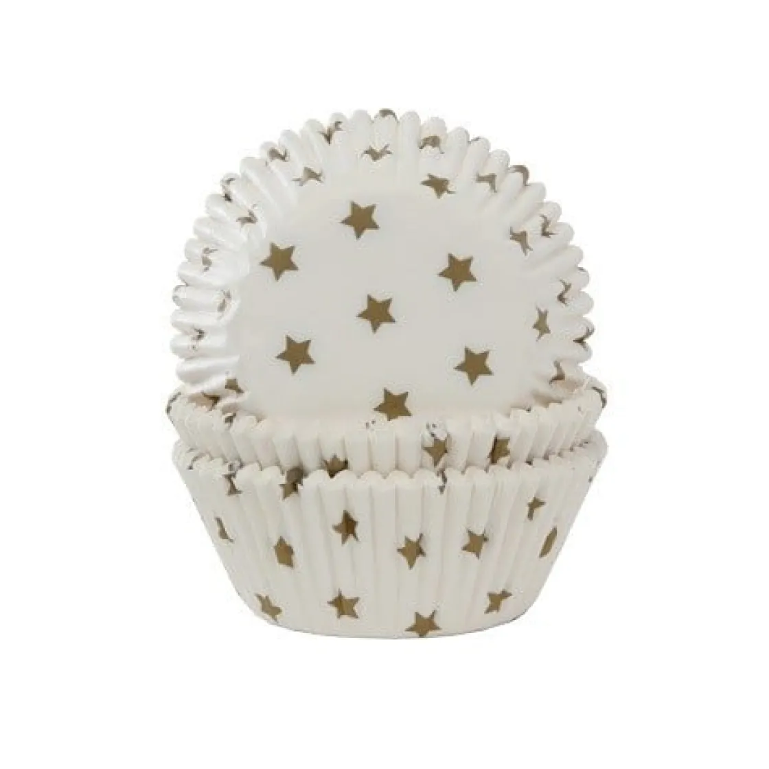 House of Marie Cupcake Vormpjes HoM Sterren Goud 50x33mm. 50st.* Bakvormen Papier