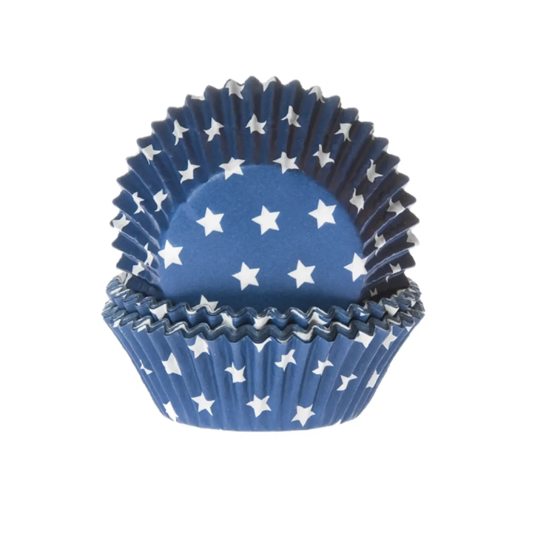 House of Marie Cupcake Vormpjes HoM Sterren Blauw 50x33mm. 50st.* Bakvormen Papier