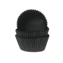 House of Marie Cupcake Vormpjes HoM Zwart 50x33mm. 50st.* Bakvormen Papier