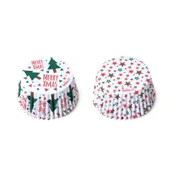 Decora Cupcake Vormpjes Kerst Sterren Ø50x32(h) mm 36 stuks* Bakvormen Papier