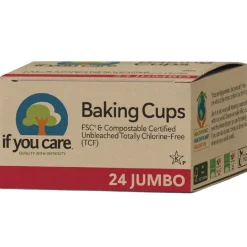 If You Care Cupcake Vormpjes Kraft Jumbo Ongebleekt 62x40mm 24st.* Bakvormen Papier