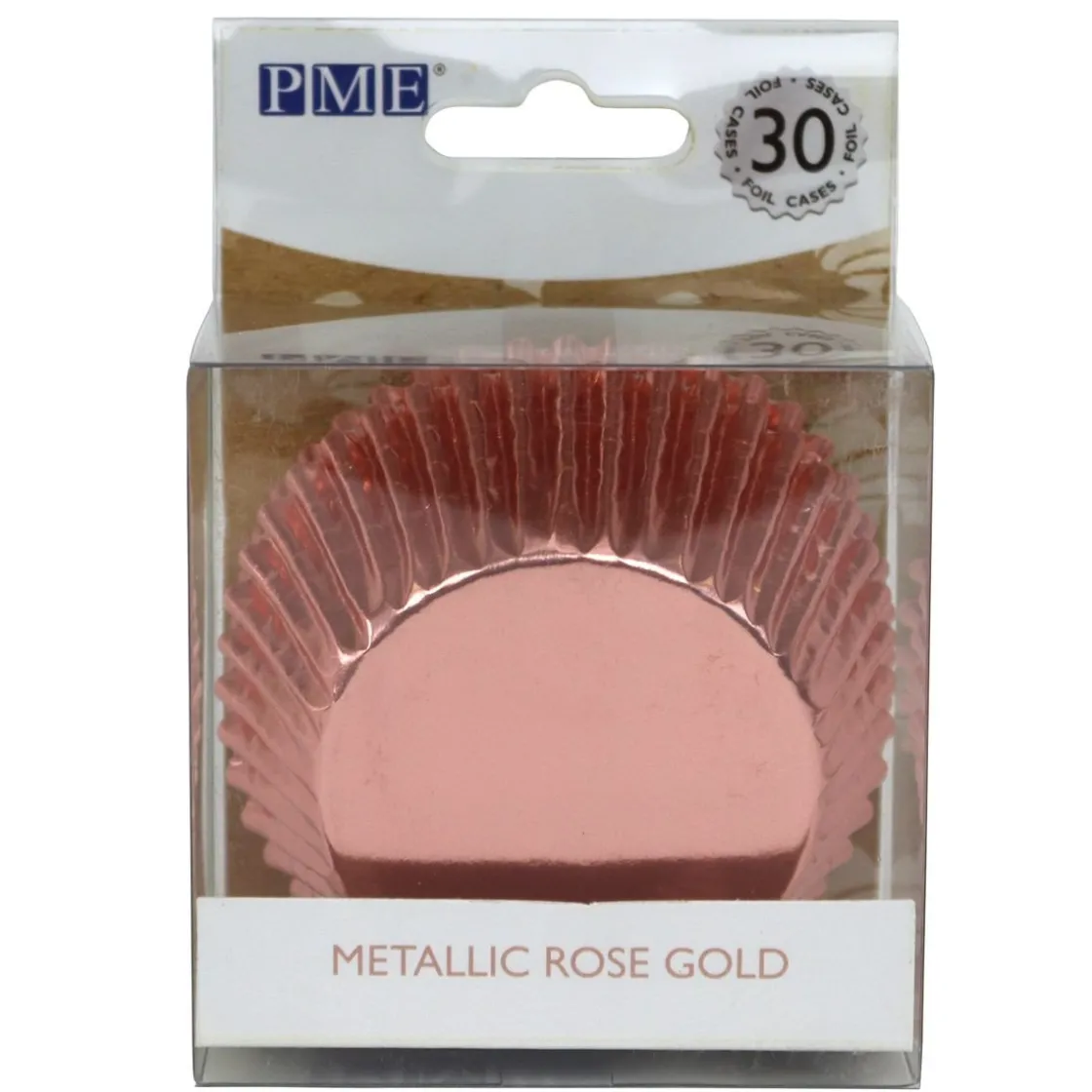 PME Cupcake Vormpjes Metallic Rose Goud 30 stuks* Bakvormen Papier
