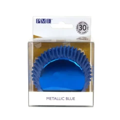 PME Cupcake Vormpjes Metallic Blauw 30 stuks* Bakvormen Papier
