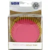 PME Cupcake Vormpjes Roze met Gouden Rand 30 stuks* Bakvormen Papier