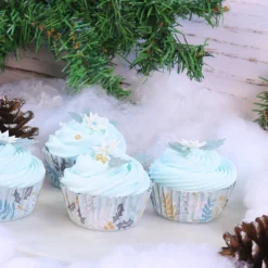 PME Cupcake Vormpjes Winter Bloemen 30 stuks*** Bakvormen Papier