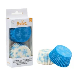 Decora Cupcake Vormpjes Sneeuwvlokken Ø50x32(h) mm 36 stuks* Bakvormen Papier