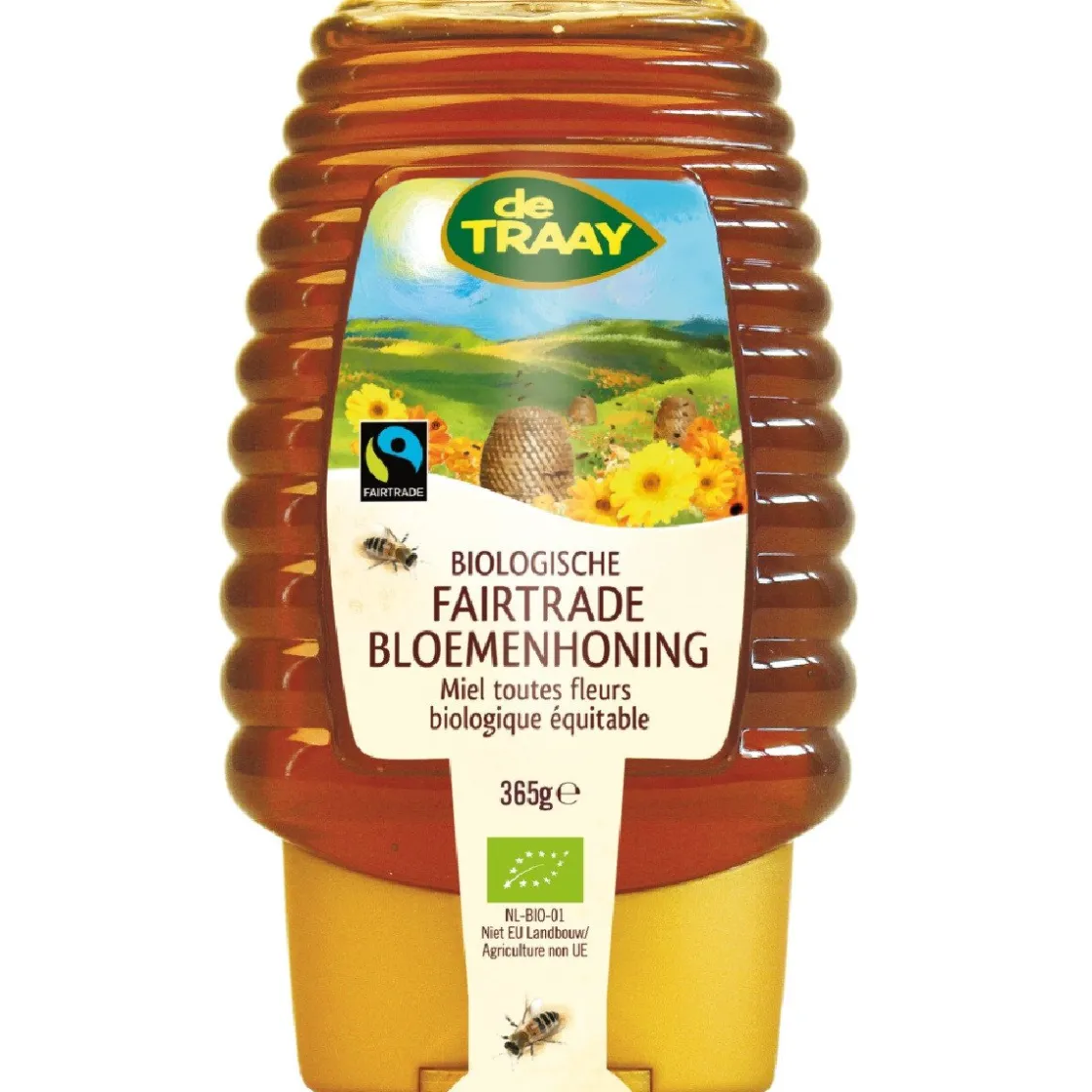 De Traay Bloemenhoning Fairtrade Biologisch 365g*** Suiker En Zout|Smaakstoffen