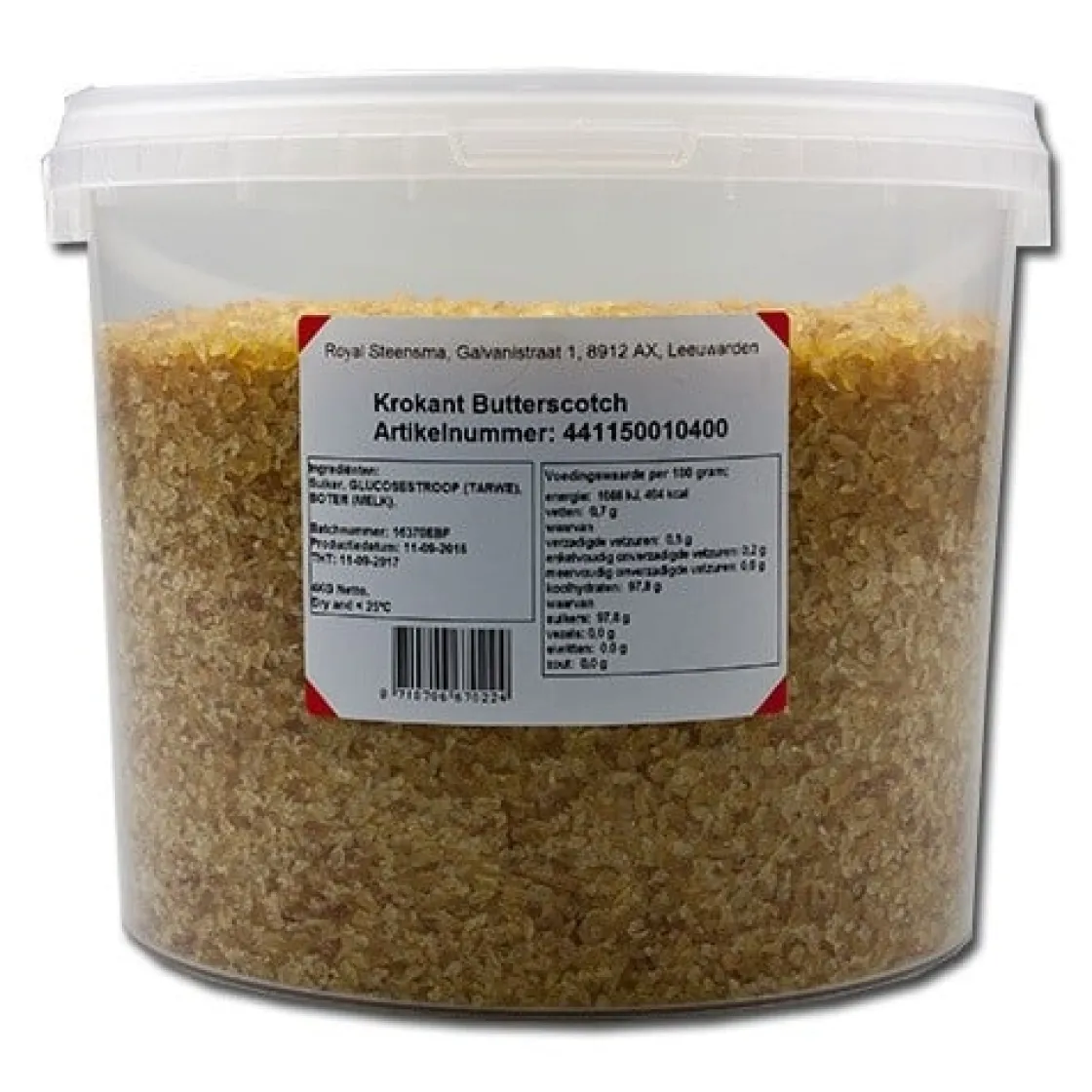 Royal Steensma Decora Krokant Butterscotch Gekaramelliseerde Suiker 4 kg* Ijsdips|Suiker En Zout